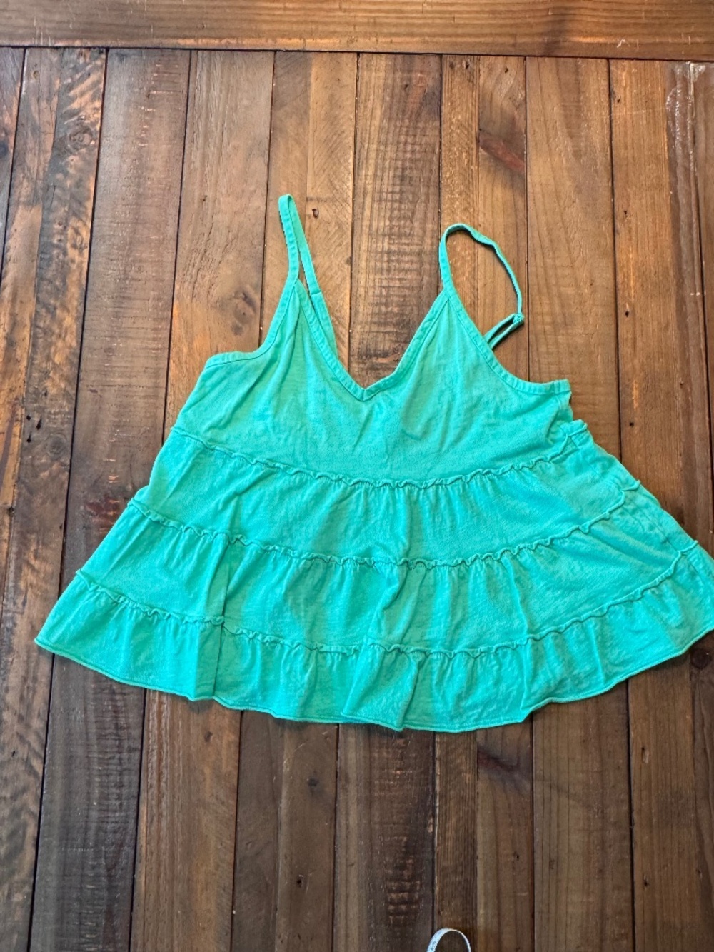 American Eagle Outfitters Tiered Babydoll Camisole Tank Top. Size Small. Green